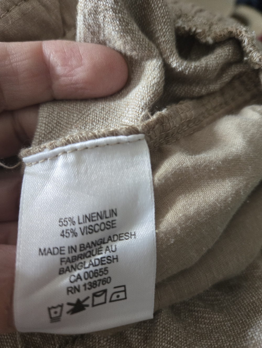 🎁 REITMANS Beige Relaxed Drawstring Linen And Viscose Shorts - Picture 5 of 7
